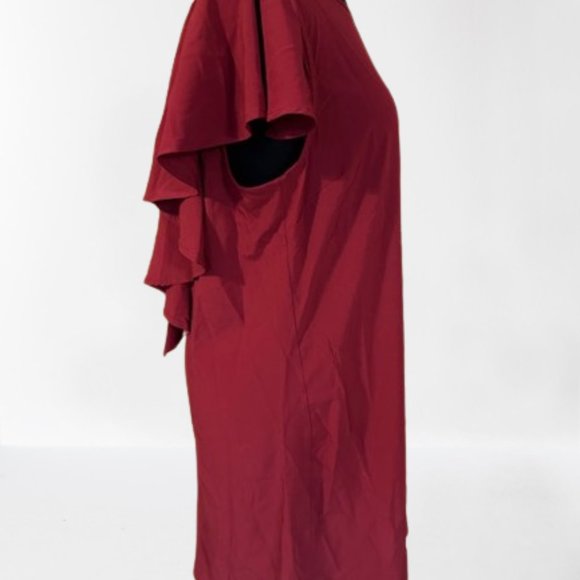 Ruby Open Low Back with Ruffle Midi Dress - Picture 4 of 10